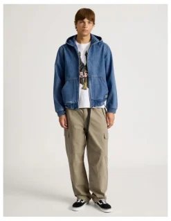 There After Hooded Denim Jacket in Blue