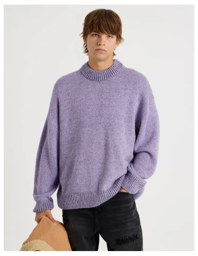 There After Neon Crew Knit in Lilac