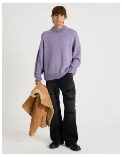 There After Neon Crew Knit in Lilac
