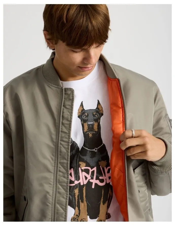 There After Nylon Bomber Jacket in Sand