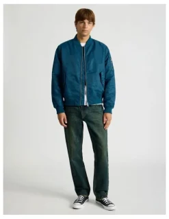 There After Nylon Bomber Jacket in Blue