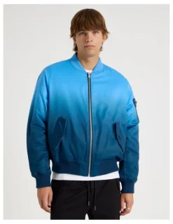 There After Ombre Bomber Jacket in Blue