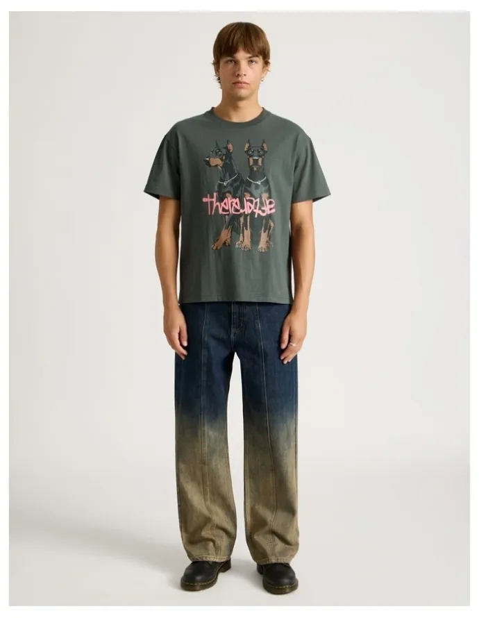 There After Ombre Wide Leg Jeans in Brown