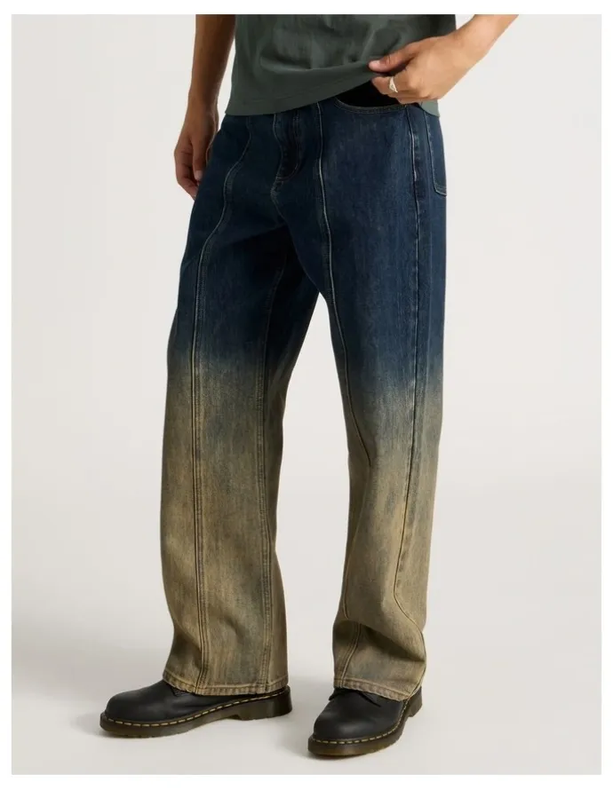 There After Ombre Wide Leg Jeans in Brown