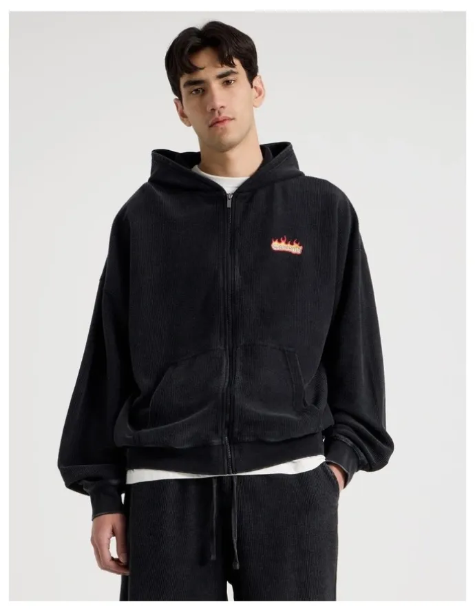 There After Oversized Terry Hooded Sweat in Black