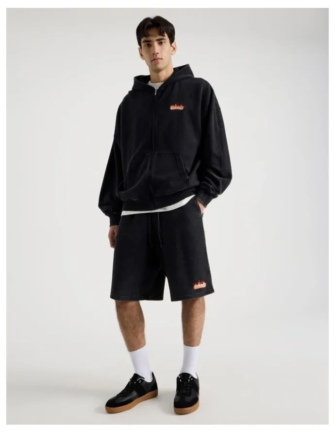 There After Oversized Terry Hooded Sweat in Black