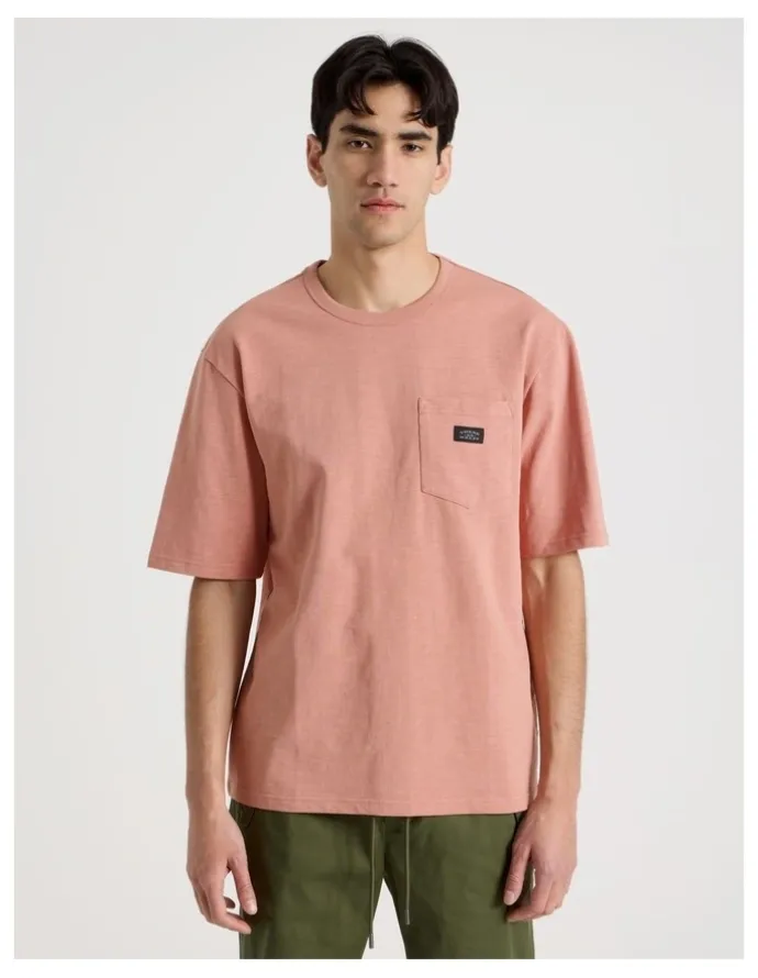 There After Pocket Slub Short Sleeve Tee in Pink