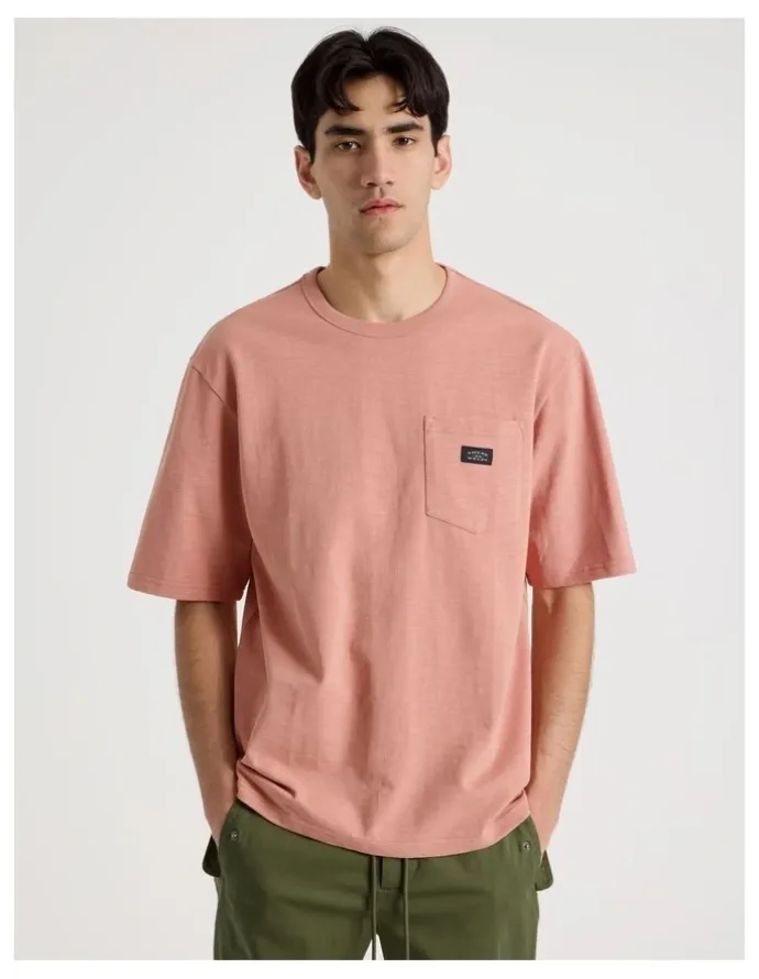 There After Pocket Slub Short Sleeve Tee in Pink