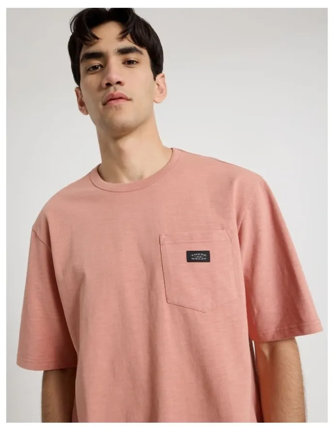 There After Pocket Slub Short Sleeve Tee in Pink