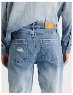 There After Rip & Repair Skinny Jeans in Blue
