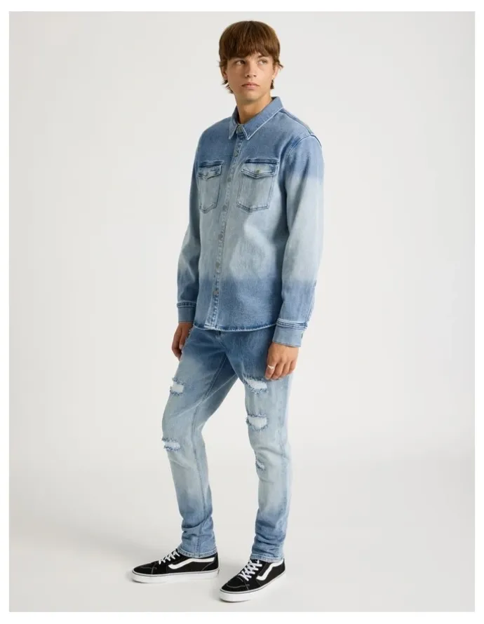 There After Rip & Repair Skinny Jeans in Blue