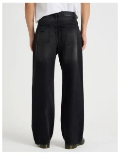 There After Rip & Repair Wide Leg Jean in Black