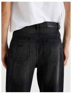 There After Rip & Repair Wide Leg Jean in Black
