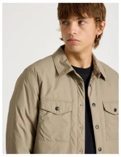 There After Satin Finish Long Sleeve Shirt in Sand