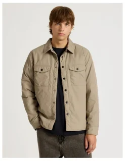 There After Satin Finish Long Sleeve Shirt in Sand