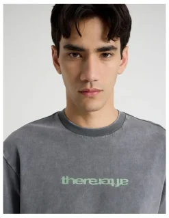 There After Snow Wash Logo Short Sleeve Tee in Petrol