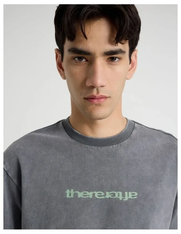 There After Snow Wash Logo Short Sleeve Tee in Petrol