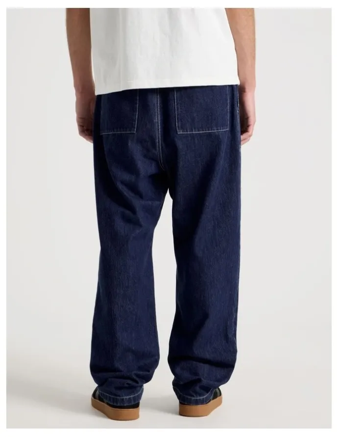 There After Straight Leg Denim Jeans with Built-In Belt in Dark Denim
