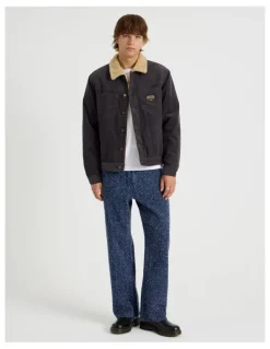 There After Textured Denim Wide Leg Jean in Blue