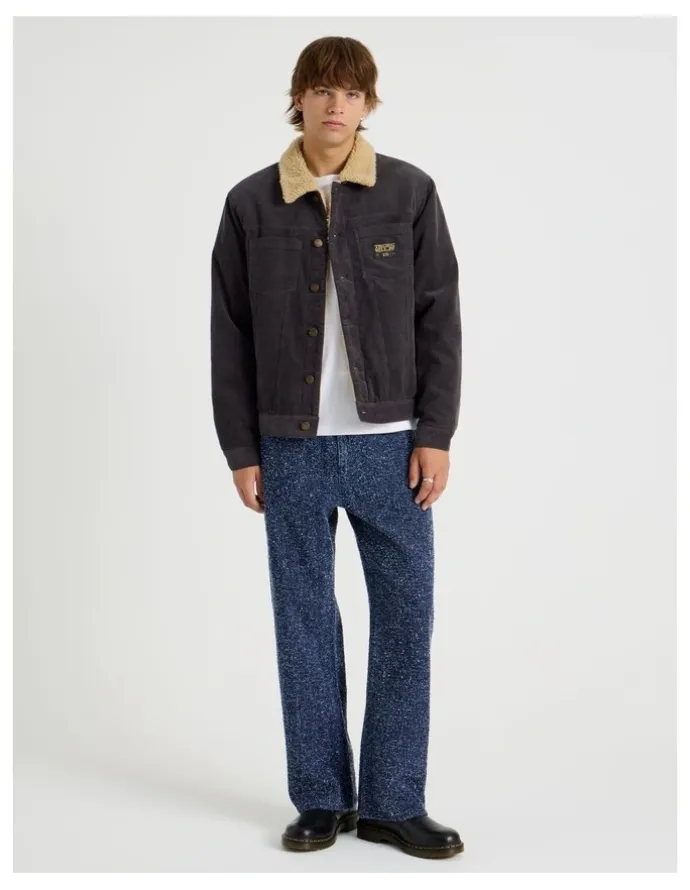There After Textured Denim Wide Leg Jean in Blue