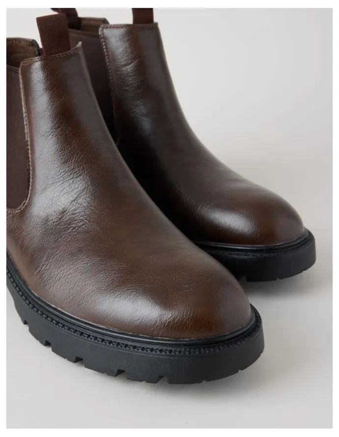 There After Theo Chunky Chelsea Boot in Brown