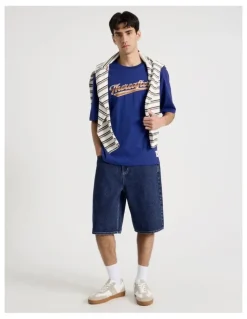 There After Varsity Logo Short Sleeve Tee in Blue