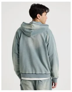 There After Washed Terry Hooded Sweat in Mid Blues