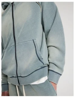 There After Washed Terry Hooded Sweat in Mid Blues