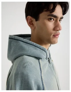 There After Washed Terry Hooded Sweat in Mid Blues