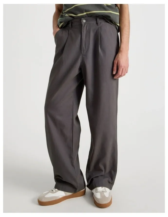 There After Wide Leg Chino Pant in Grey