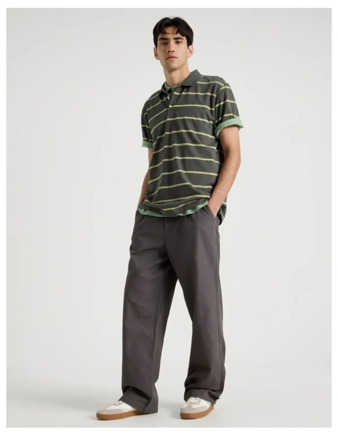 There After Wide Leg Chino Pant in Grey