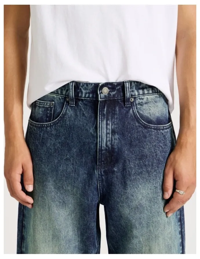 There After Wide Leg Denim Jeans in Dark Denim