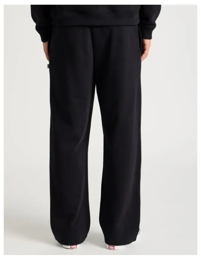 There After Wide Leg Terry Track Pants in Black