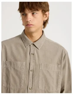 There After Workwear Long Sleeve Shirt in Brown