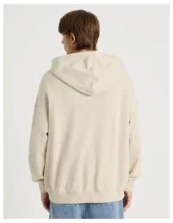There After 1/4 Zip Hooded Sweat in Stone