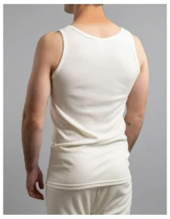 Thermo Fleece Merino Wool Blend Thermal Sleeveless Top in Beige