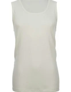 Thermo Fleece Merino Wool Blend Thermal Sleeveless Top in Beige