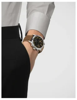 Tissot Chrono L 42mm Watch T1164171605201 in Black/Beige Leather