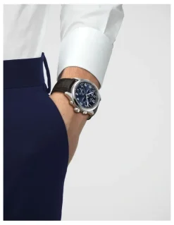 Tissot Chrono L 42mm Watch T1164171604200 in Blue/Brown Leather