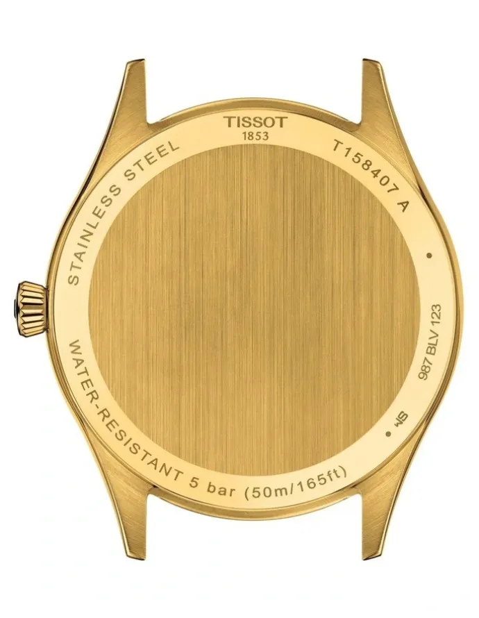Tissot Classic Dream Powermatic 80 40mm Watch in Yellow Gold PVD/Brown T1584073626100