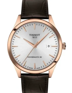 Tissot Classic Dream Powermatic 80 40mm T1584073603100 Watch in Rose Gold PVD/Brown