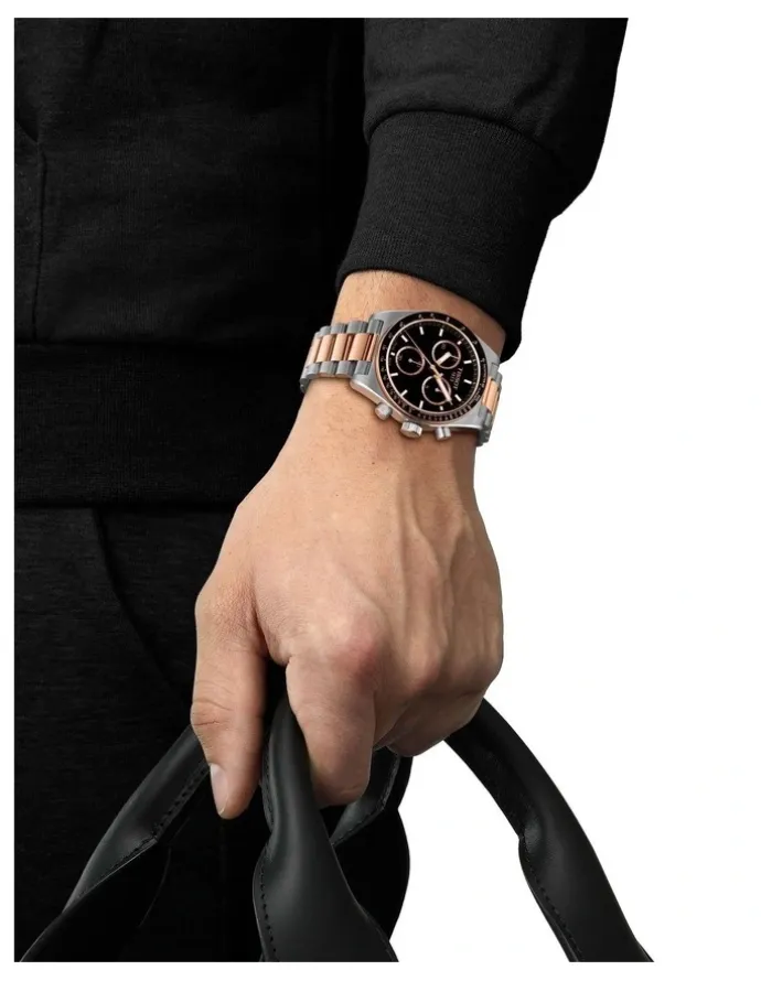Tissot PR516 Quartz Chronograph T1494172205101 Watch in Rose Gold/Black