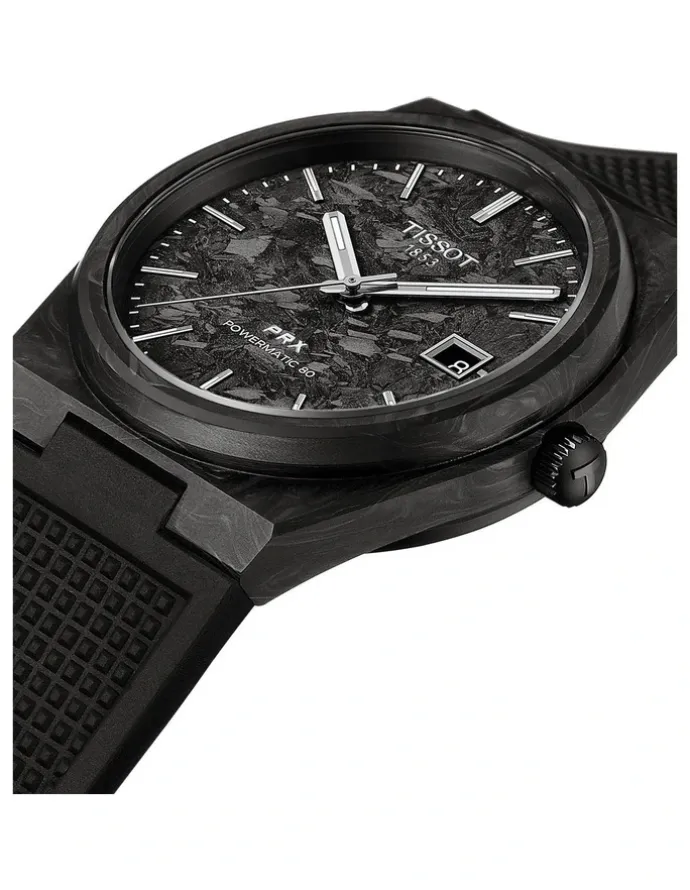 Tissot PRX Powermatic Watch T1379079720100 in Black Carbon