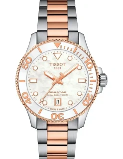 Tissot Seastar 1000 36mm T1202102211100 Watch in Rose Gold/White