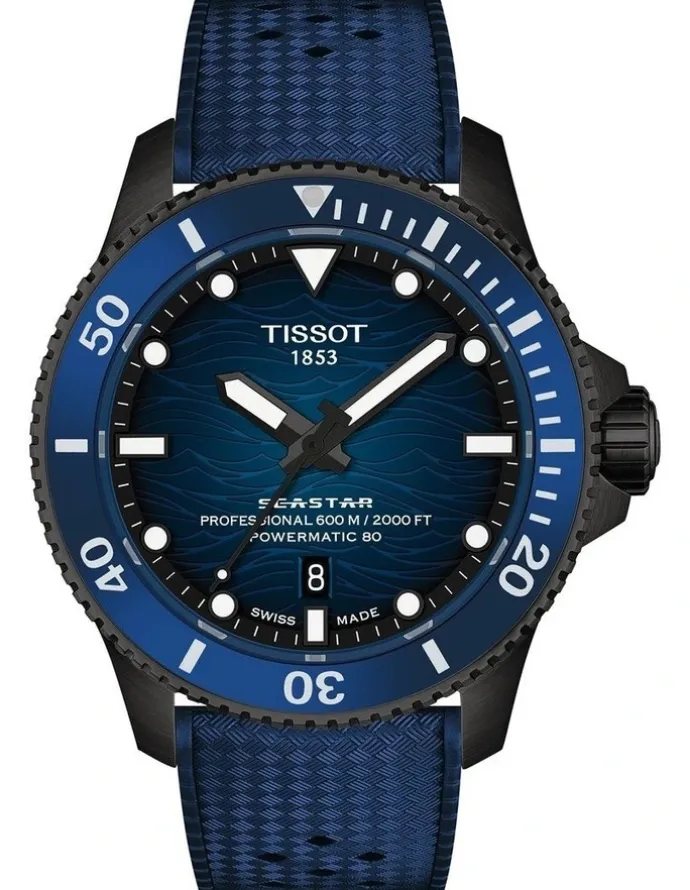 Tissot Seastar 2000 44mm Watch T1209073704100 in Blue/Black PVD