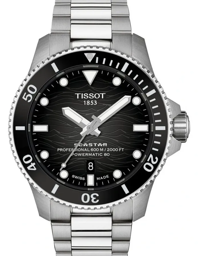 Tissot Seastar 2000 44mm Watch T1209071105100 in Black