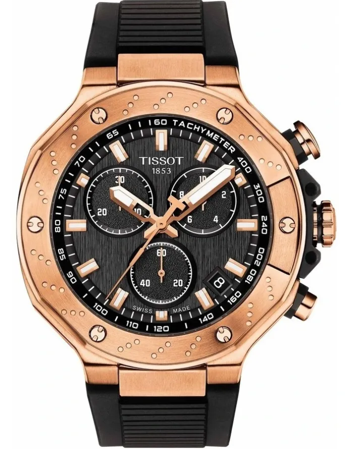 Tissot T-Race Chronograph T1414173705100 Watch in Black/Rose Gold