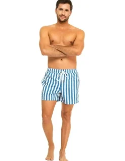 Tolu Balneare Swim Stripe Shorts in Blue/White