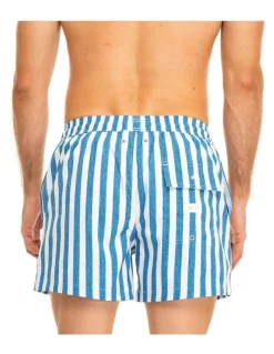 Tolu Balneare Swim Stripe Shorts in Blue/White