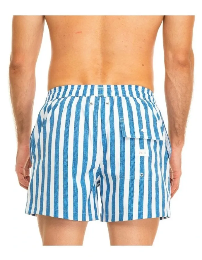 Tolu Balneare Swim Stripe Shorts in Blue/White